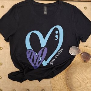Suicide Awareness Prevention You Matter ; Semicolon T- Shirt NEW Size Medium